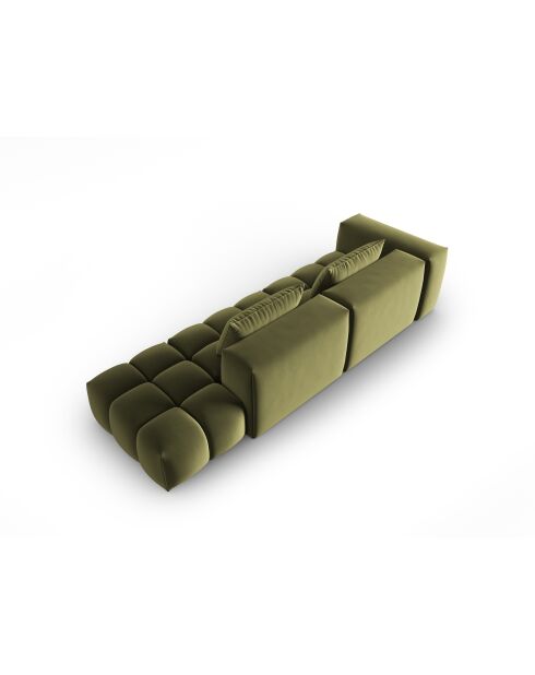Canapé modulable droit en velours Verona 4 places vert clair - 265x85x70 cm