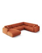 Divano angolare destro panoramico in terracotta a 6 posti Nolio - 342x252x72 cm