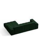 Divano angolare destro Chicago 3 posti in velluto verde bottiglia - 234x167x78 cm