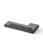 Chicago 5-Sitzer-Ecksofa links aus Samt hellgrau - 348x167x78 cm