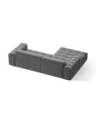 Chicago Velvet Ecksofa links 3-Sitzer hellgrau - 234x167x78 cm