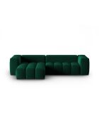 Modulares Ecksofa Verona aus Samt für 3 Personen, links, flaschengrün — 260x145x70 cm