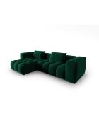 Modulares Ecksofa Verona aus Samt für 3 Personen, links, flaschengrün — 260x145x70 cm