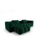 Modulares Ecksofa Verona aus Samt für 3 Personen, links, flaschengrün — 260x145x70 cm