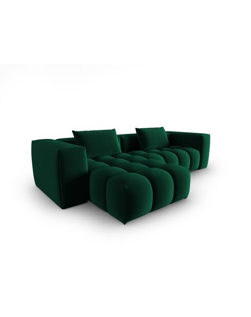 Verona 3-zits modulaire fluwelen linkerhoekbank flesgroen - 260x145x70 cm