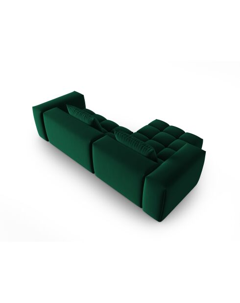 Verona 3-zits modulaire fluwelen linkerhoekbank flesgroen - 260x145x70 cm