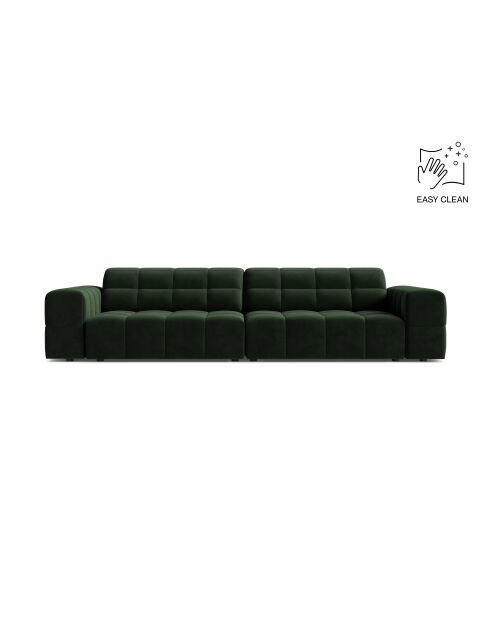 Chicago 4-Sitzer-Sofa aus Samt flaschengrün - 252x102x78 cm
