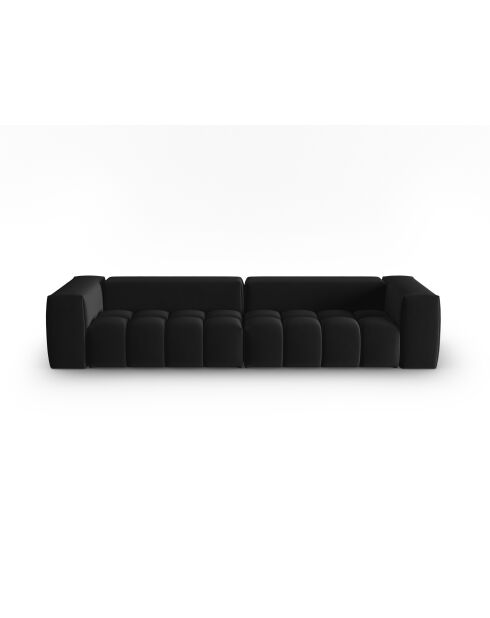 Canapé modulaire velours Verona 5 places noir - 290x85x70 cm