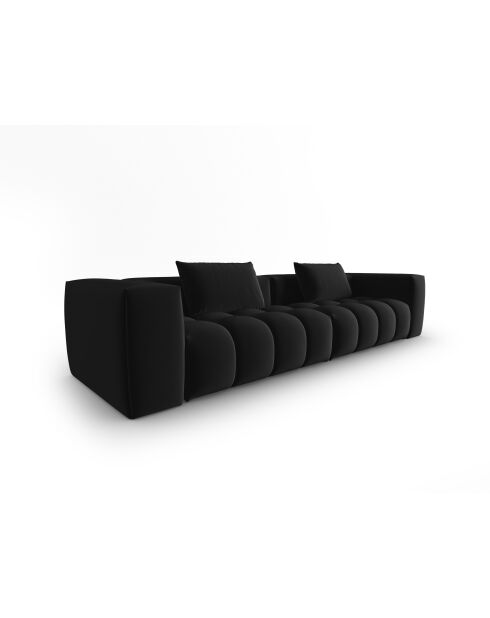 Canapé modulaire velours Verona 5 places noir - 290x85x70 cm