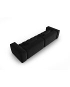 Canapé modulaire velours Verona 5 places noir - 290x85x70 cm