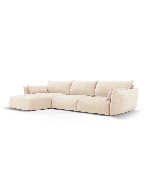 Matera 4-zits lichtbeige hoekbank links - 308x171x85 cm