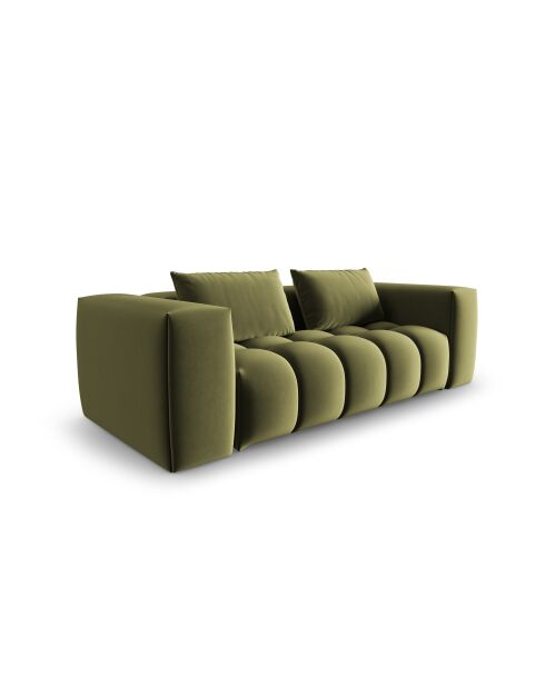 Canapé modulaire velours Verona 3 places vert clair - 200x85x70 cm