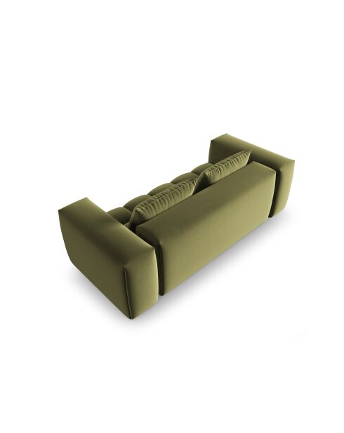 Canapé modulaire velours Verona 3 places vert clair - 200x85x70 cm