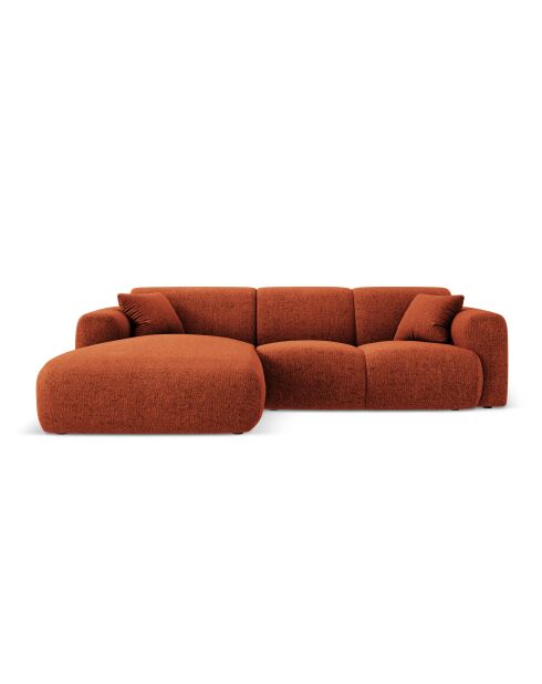 Nolio 4-Sitzer-Ecksofa links Terrakotta - 260x170x72 cm