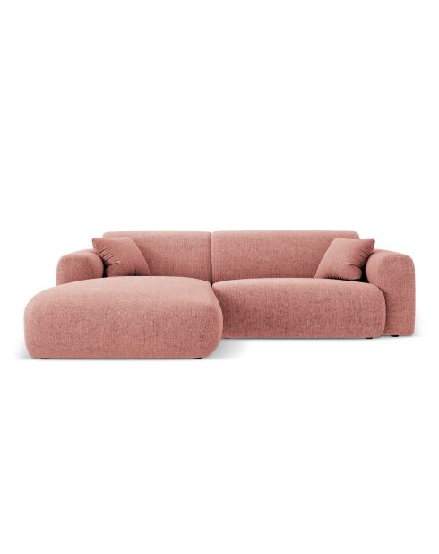 Canapé d'angle gauche Nolio 4 places rose - 235x170x72 cm