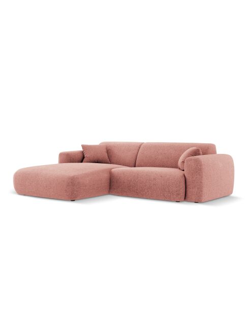 Canapé d'angle gauche Nolio 4 places rose - 235x170x72 cm