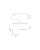 Canapé d'angle gauche Nolio 4 places rose - 235x170x72 cm