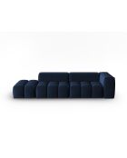Canapé modulable gauche en velours Verona 4 places bleu roi - 265x85x70 cm