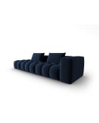 Canapé modulable gauche en velours Verona 4 places bleu roi - 265x85x70 cm
