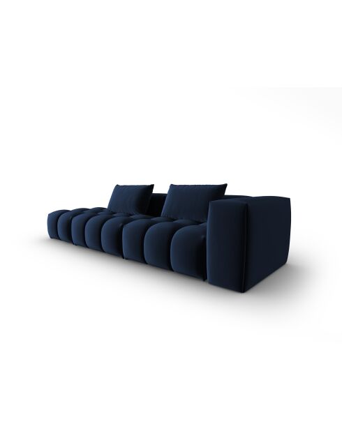 Canapé modulable gauche en velours Verona 4 places bleu roi - 265x85x70 cm