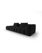 Canapé modulable gauche en velours Verona 4 places noir - 265x85x70 cm