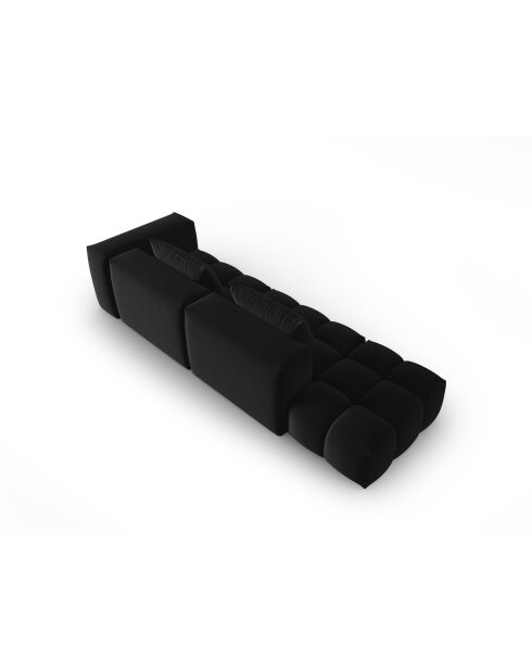 Canapé modulable gauche en velours Verona 4 places noir - 265x85x70 cm