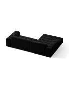 Divano angolare sinistro Chicago 3 posti in velluto nero - 234x167x78 cm