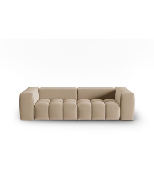 Canapé modulaire velours Verona 3 places le sable - 230x85x70 cm