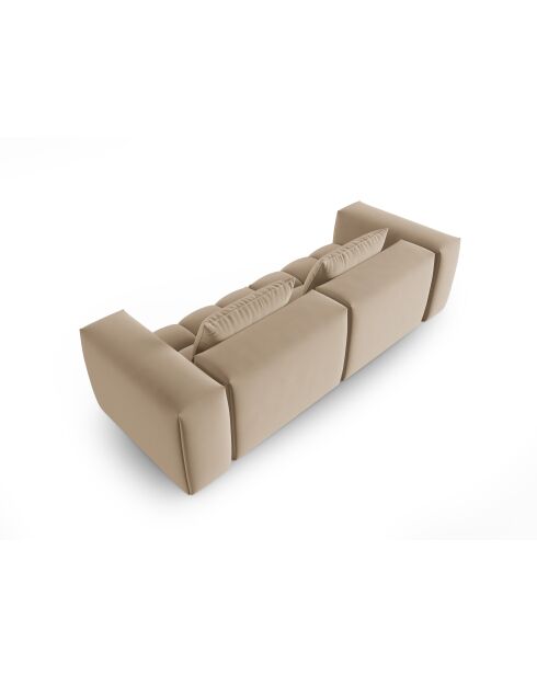Canapé modulaire velours Verona 3 places le sable - 230x85x70 cm