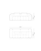 Canapé modulaire velours Verona 3 places le sable - 230x85x70 cm