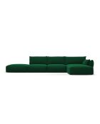 5-Sitzer-Ecksofa Matera aus Samt, rechts, flaschengrün - 364x171x85 cm