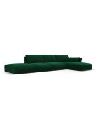 5-Sitzer-Ecksofa Matera aus Samt, rechts, flaschengrün - 364x171x85 cm