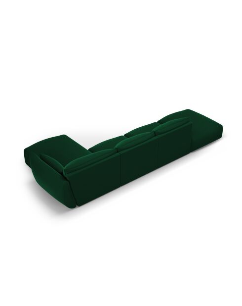 5-Sitzer-Ecksofa Matera aus Samt, rechts, flaschengrün - 364x171x85 cm