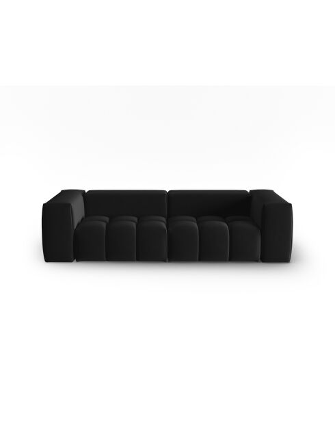 Canapé modulaire velours Verona 3 places noir - 230x85x70 cm