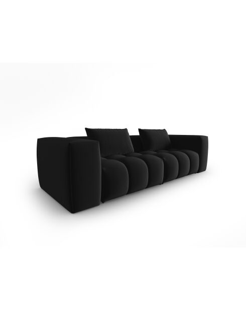 Canapé modulaire velours Verona 3 places noir - 230x85x70 cm