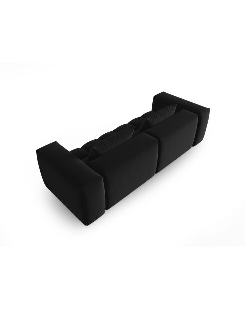 Canapé modulaire velours Verona 3 places noir - 230x85x70 cm