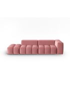 Canapé modulable gauche en velours Verona 4 places flamant - 265x85x70 cm