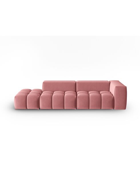 Canapé modulable gauche en velours Verona 4 places flamant - 265x85x70 cm