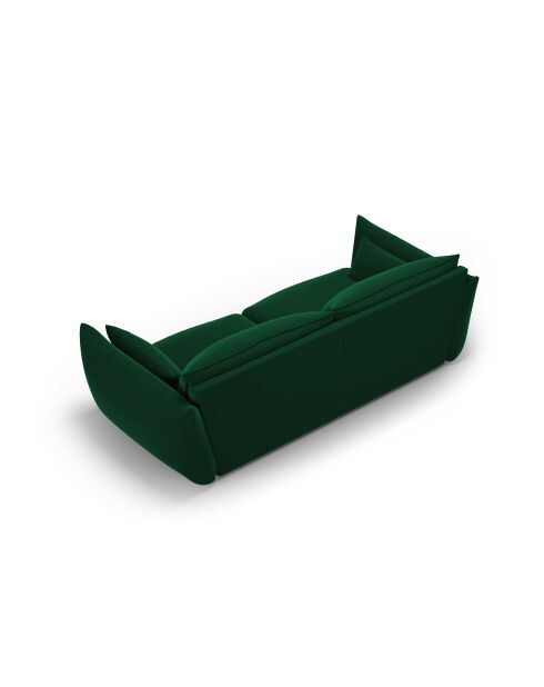 Canapé velours Matera 3 places vert bouteille - 208x110x85 cm