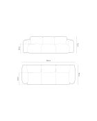 Canapé Nolio 3 places rose - 235x95x72 cm