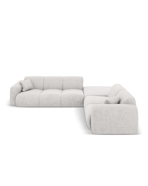 Nolio 4-zits lichtgrijze hoekbank rechts - 315x250x72 cm