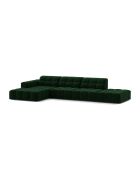 Chicago fluwelen linkerhoekbank 5 zits fles groen - 348x167x78 cm