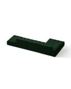 Chicago fluwelen linkerhoekbank 5 zits fles groen - 348x167x78 cm