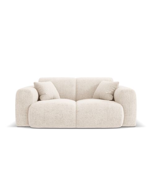 Canapé Nolio 2 places beige clair - 170x95x72 cm