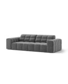 Canapé velours Chicago 3 places gris clair - 212x102x78 cm