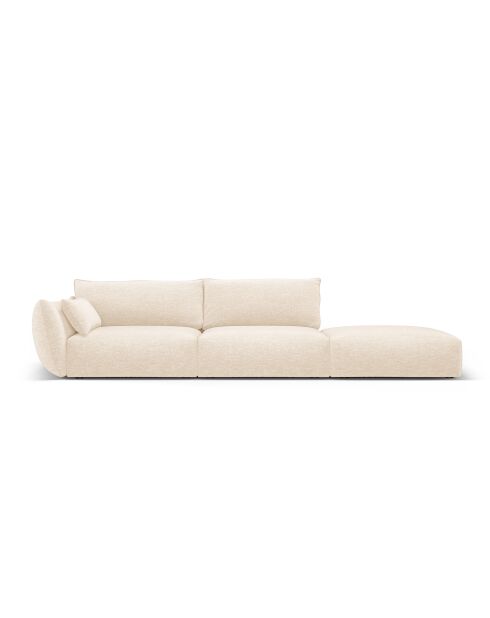 Matera hellbeiges gerades 4-Sitzer-Sofa - 264 x 110 x 85 cm