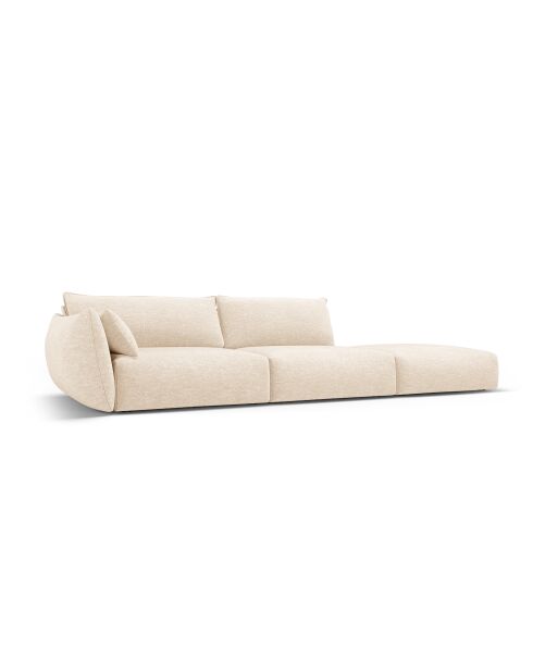 Matera hellbeiges gerades 4-Sitzer-Sofa - 264 x 110 x 85 cm