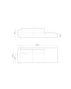 Matera hellbeiges gerades 4-Sitzer-Sofa - 264 x 110 x 85 cm