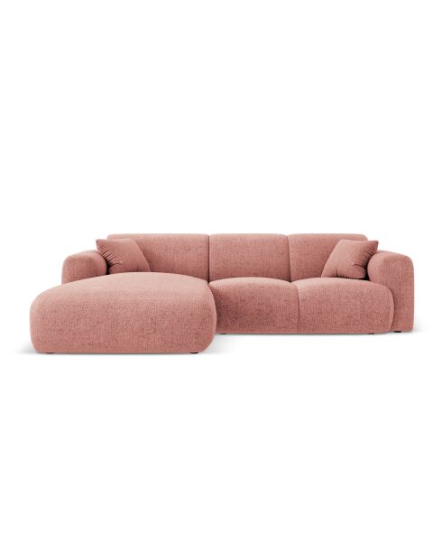 Canapé d'angle gauche Nolio 4 places rose - 260x170x72 cm