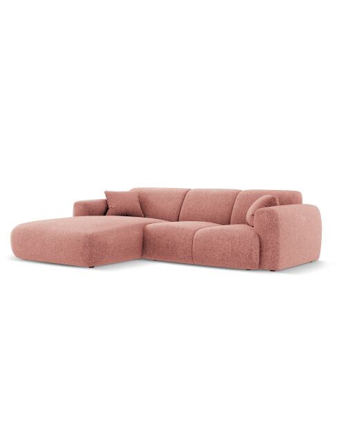Canapé d'angle gauche Nolio 4 places rose - 260x170x72 cm